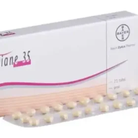 Diane-35 Tablet blister strip with tablets visible