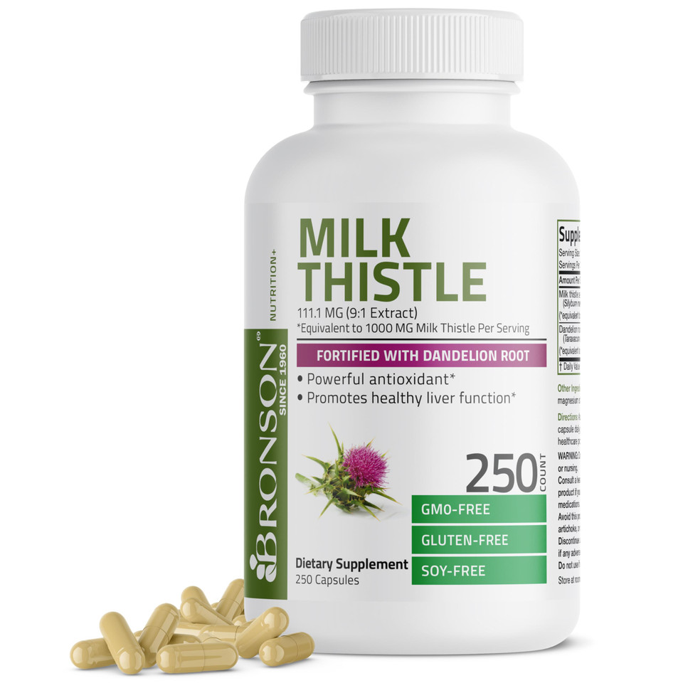 Bronson Milk Thistle Liver Support supplement bottle