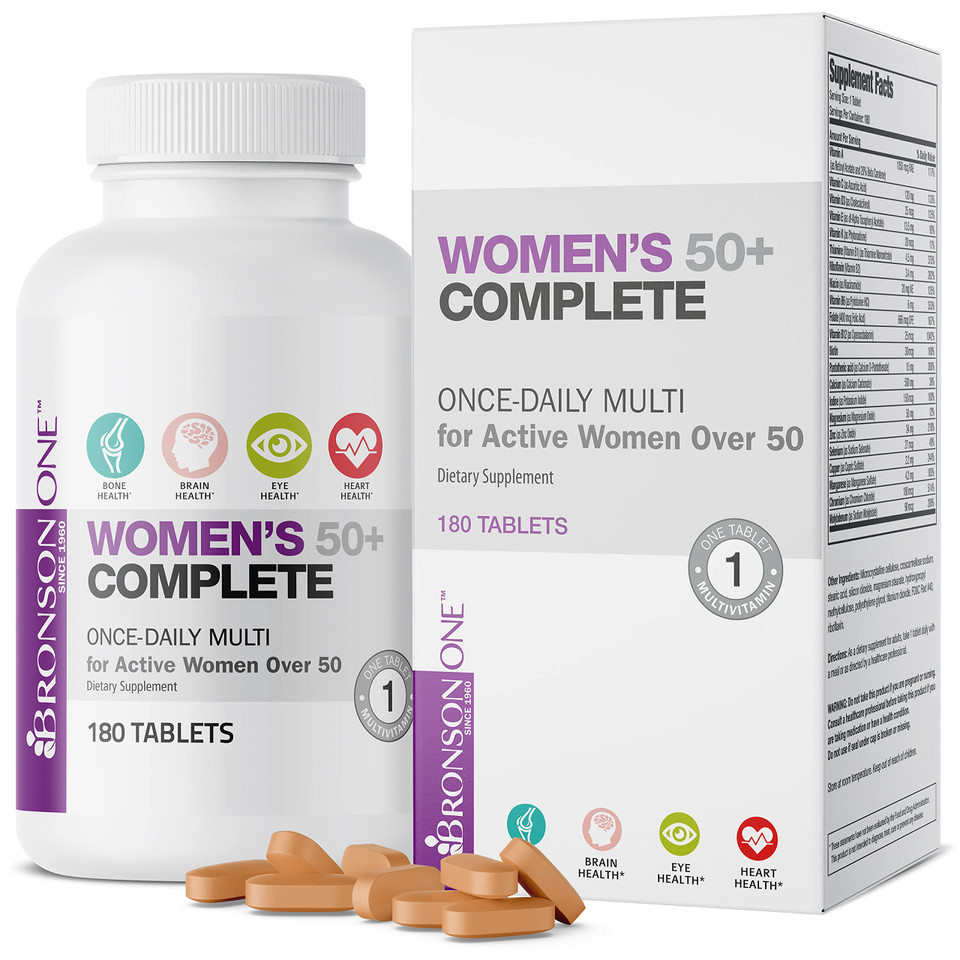 Bronson ONE Women’s 50+ Multivitamin Bottle