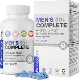 Bronson Men’s 50+ Multivitamin label with ingredients