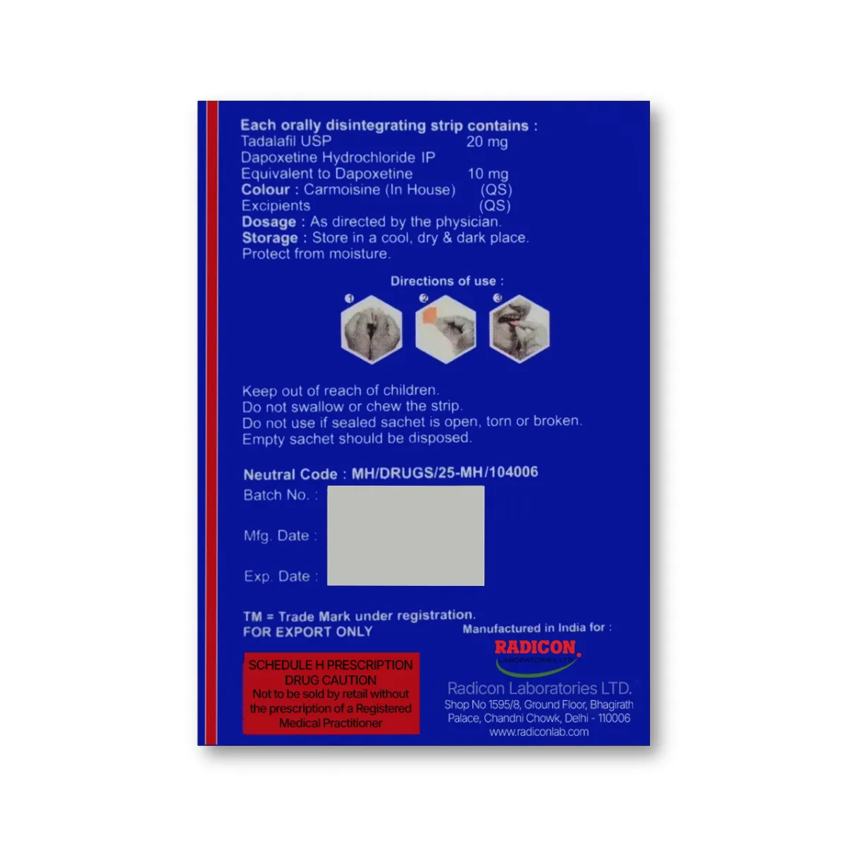 Orgie Plus 20+10 Mg Tadalafil+Dapoxetine Oral Strips - Image 4