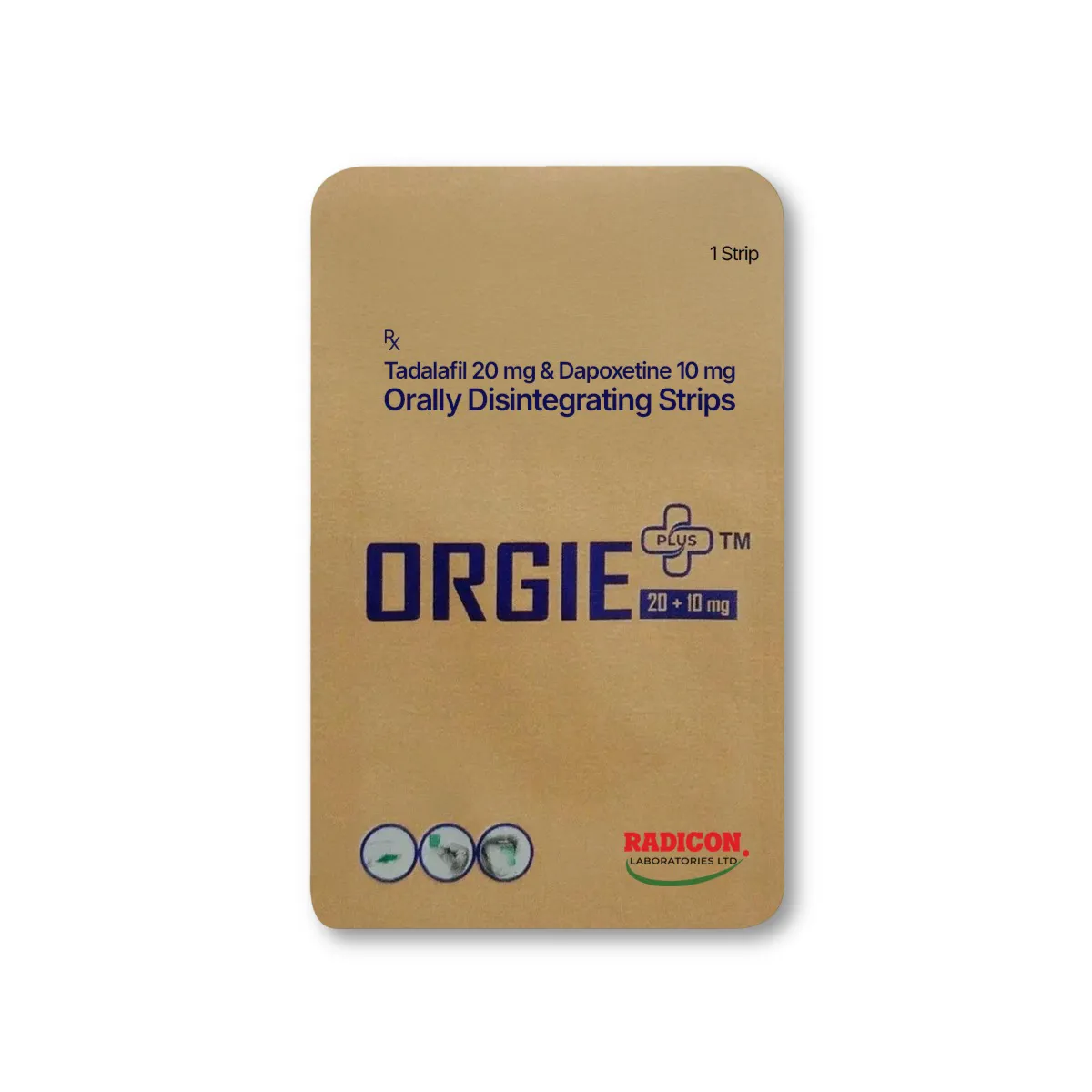 Orgie Plus 20+10 Mg Tadalafil+Dapoxetine Oral Strips - Image 3