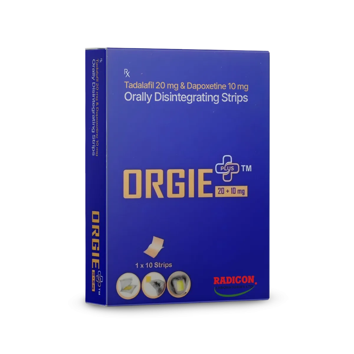 Orgie Plus 20+10 Mg Tadalafil+Dapoxetine Oral Strips